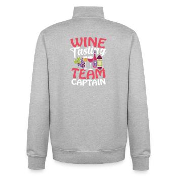 Wine Tasting Team Captain - Unisex Organic Zip Sweatshirt by Stanley/Stella - heather grey - Back - AI Model Male 185 light (185cm)