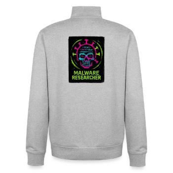 Cybersicherheit: Malware-Forscher - Unisex Organic Zip Sweatshirt von Stanley/Stella - Grau meliert - Hinten - AI Model Male 185 light (185cm)