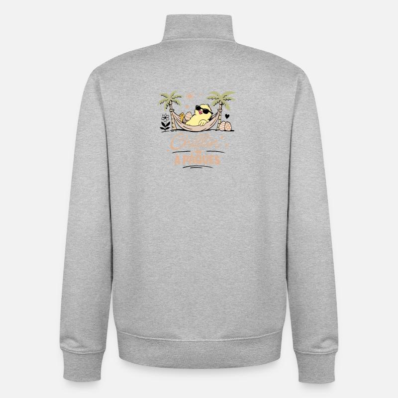 Easter Chick - Unisex Organic Zip Sweatshirt by Stanley/Stella - heather grey