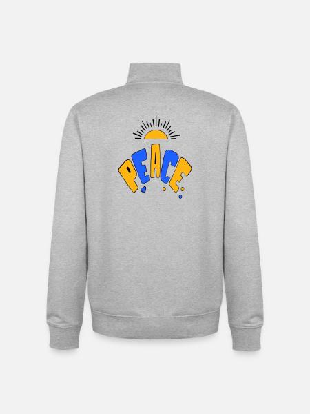 Peace - Unisex Organic Zip Sweatshirt by Stanley/Stella - heather grey