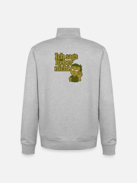 Ich sags lieber nicht Cartoon - Unisex Organic Zip Sweatshirt von Stanley/Stella - Grau meliert
