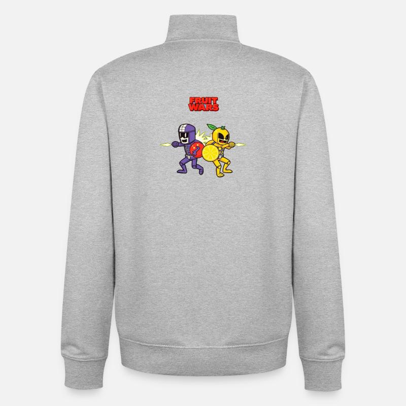 Fruit Wars Obstkrieger - Unisex Organic Zip Sweatshirt von Stanley/Stella - Grau meliert