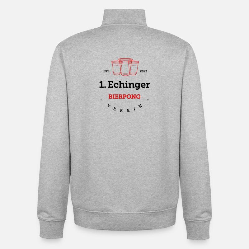 1. Logo EBV complet - Sweat zippé unisexe en coton bio Stanley/Stella - gris chiné