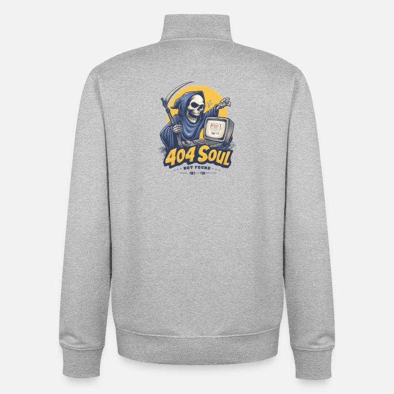 Error 404 - Unisex Organic Zip Sweatshirt by Stanley/Stella - heather grey