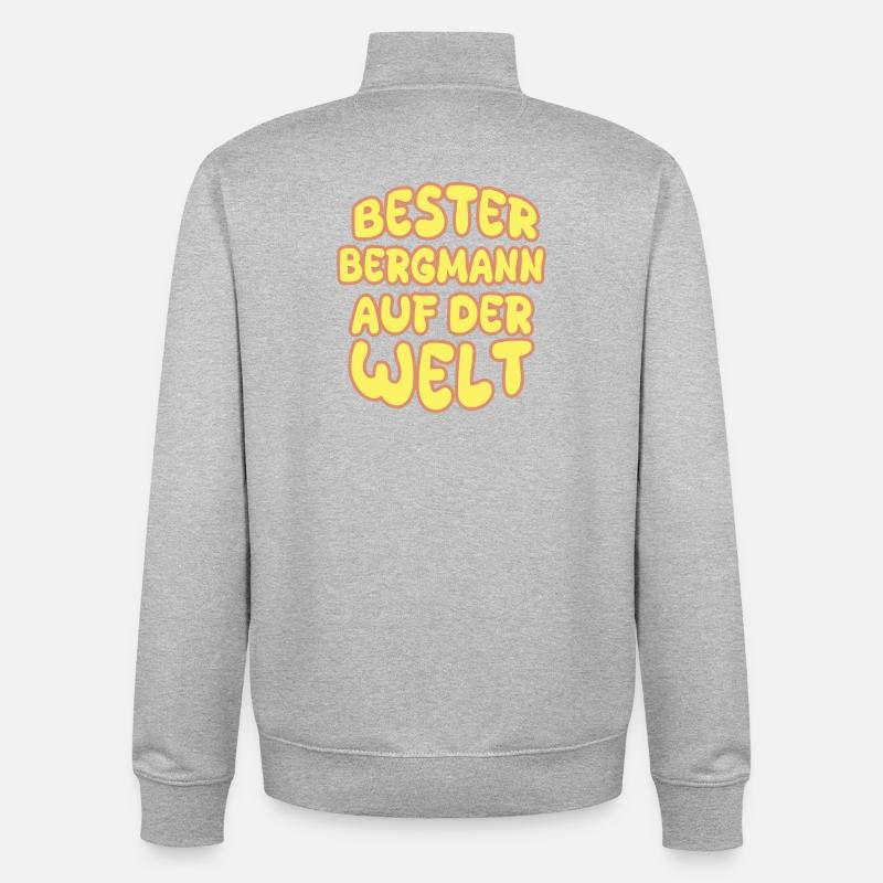 Vocation Bergmann - Sweat zippé unisexe en coton bio Stanley/Stella - gris chiné