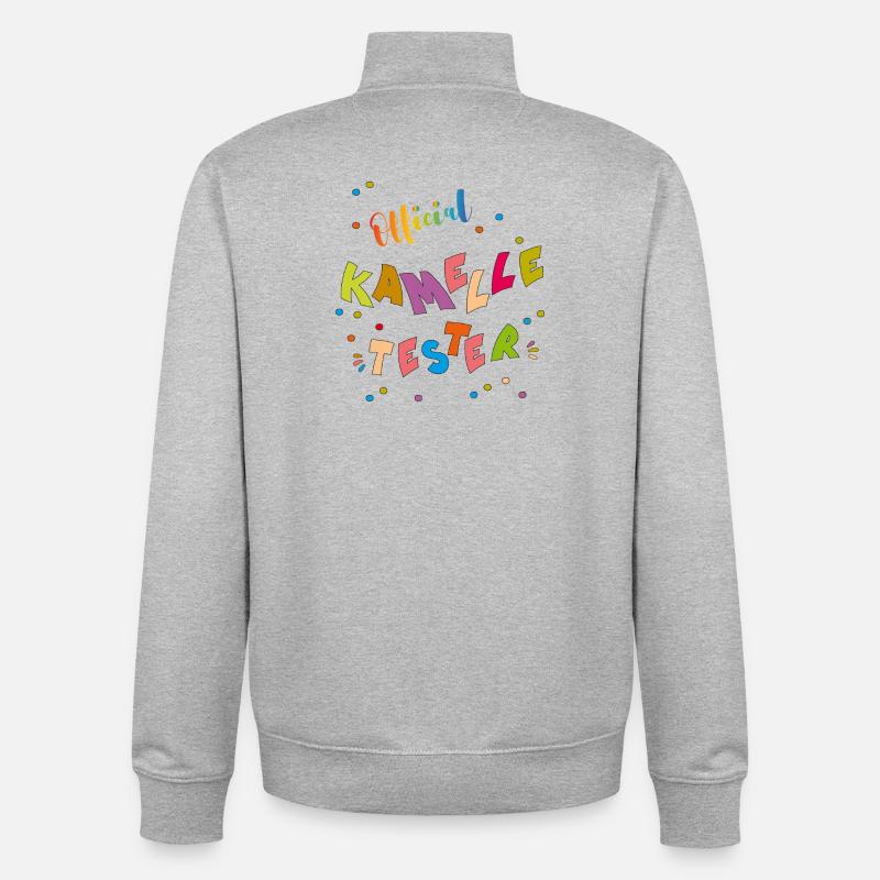Kamelle Tester - Sweat zippé unisexe en coton bio Stanley/Stella - gris chiné