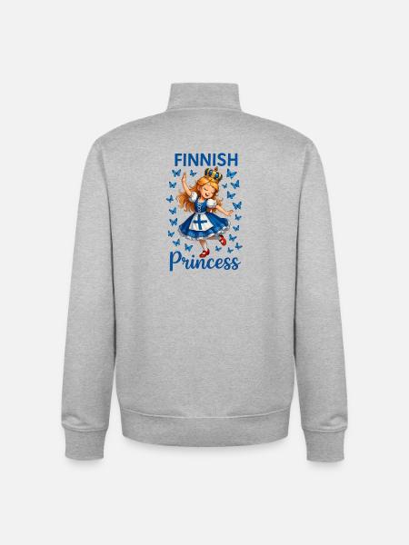 Prinzessin Finnland Blauer Schmetterling - Unisex Organic Zip Sweatshirt von Stanley/Stella - Grau meliert