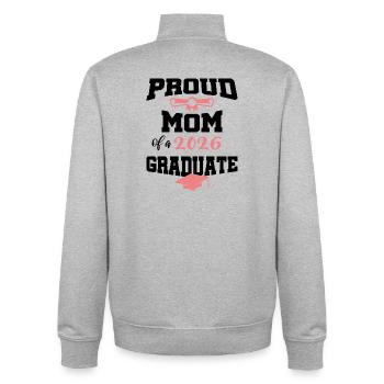 Proud Mother Graduate 2026 Bachelor Master - Unisex Organic Zip Sweatshirt by Stanley/Stella - heather grey - Back - AI Model Male 185 light (185cm)