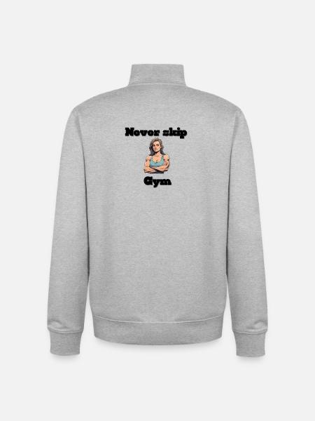 Starke Fitnessheldin Illustration - Unisex Organic Zip Sweatshirt von Stanley/Stella - Grau meliert