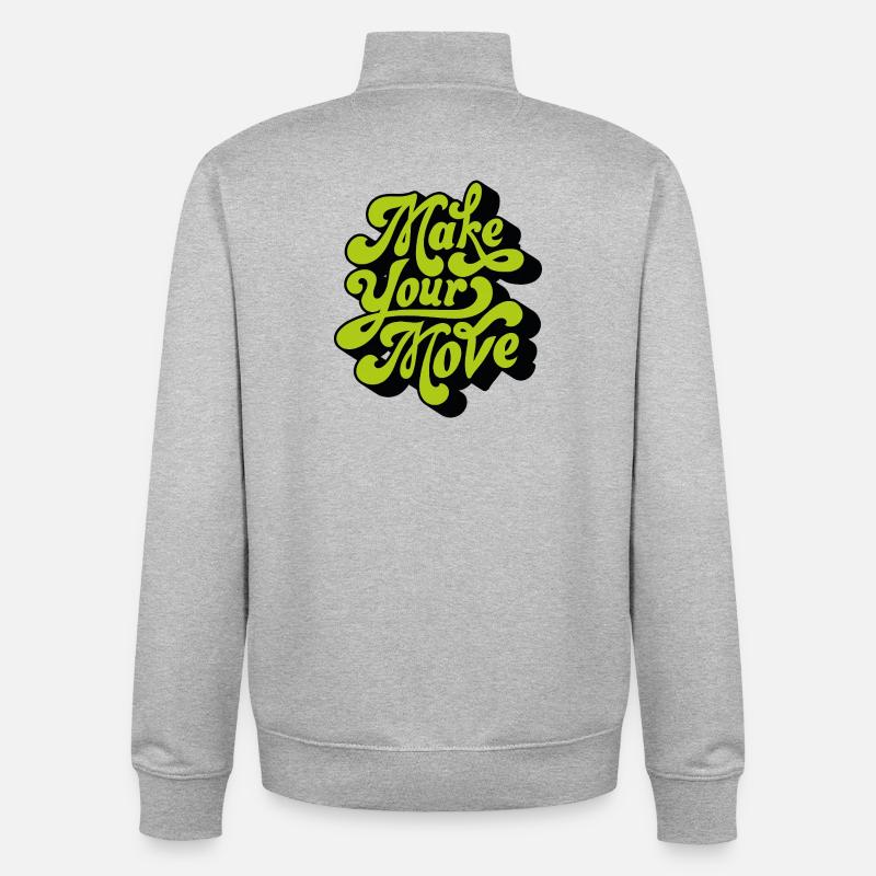 Make your move - Unisex Organic Zip Sweatshirt by Stanley/Stella - heather grey