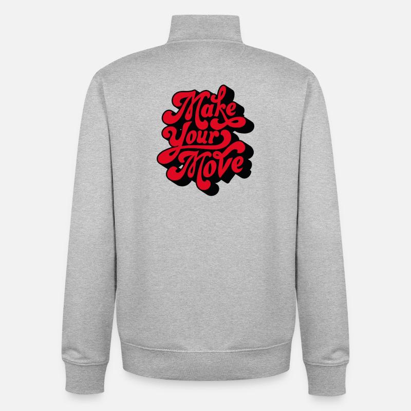 Make Your Love Retro Script - Unisex Organic Zip Sweatshirt von Stanley/Stella - Grau meliert