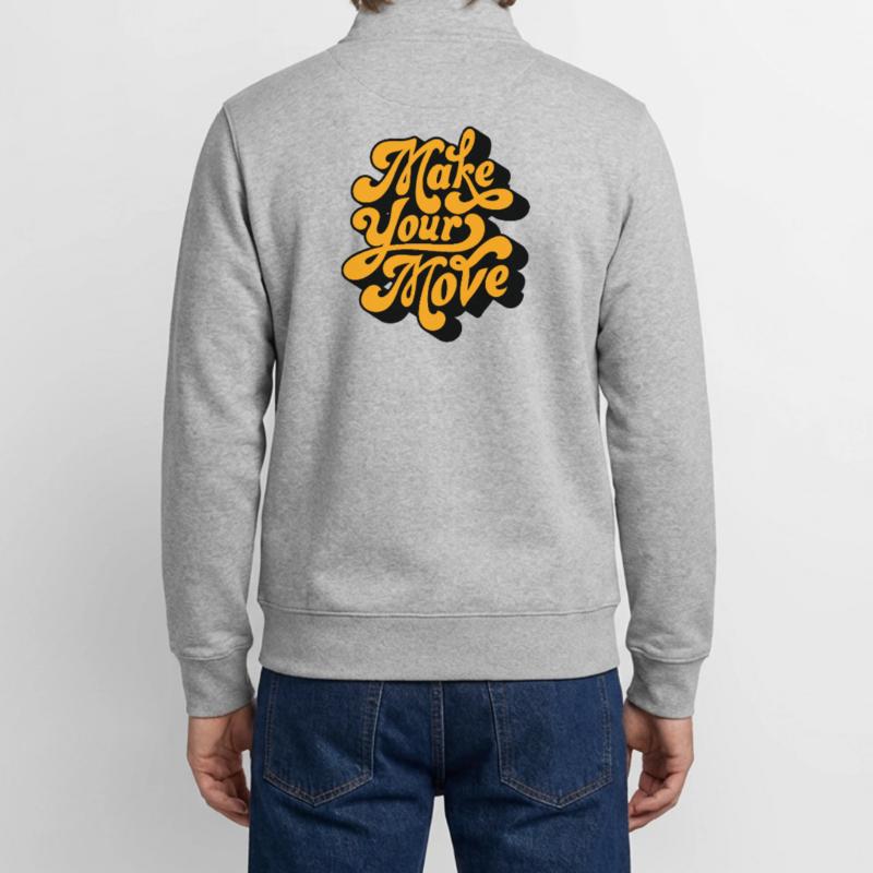 Make Your Move Retro Script Unisex Organic Zip Sweatshirt by Stanley/Stella
