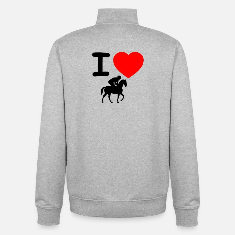 Pferde - Unisex Organic Zip Sweatshirt von Stanley/Stella - Grau meliert