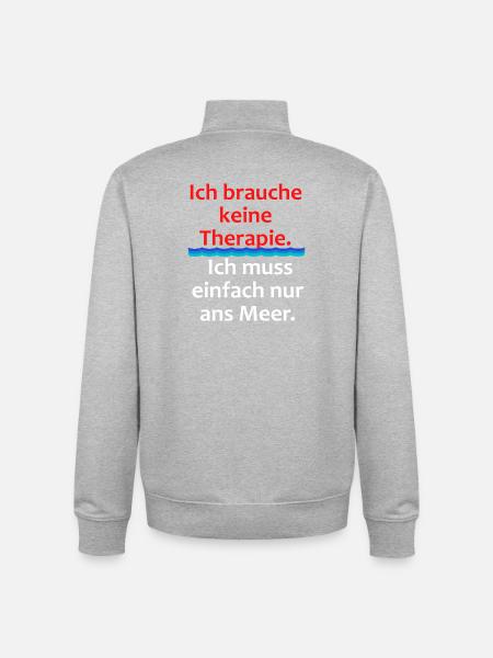 I don't need therapy - just sea - Unisex Organic Zip Sweatshirt by Stanley/Stella - heather grey