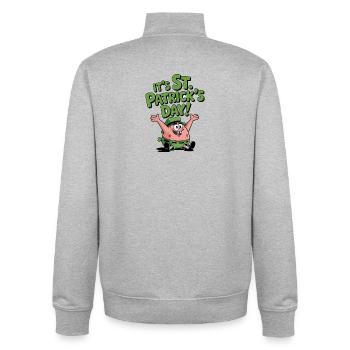 Kartoffelspaß St Patrick's Day - Unisex Organic Zip Sweatshirt von Stanley/Stella - Grau meliert - Hinten - AI Model Male 185 light (185cm)