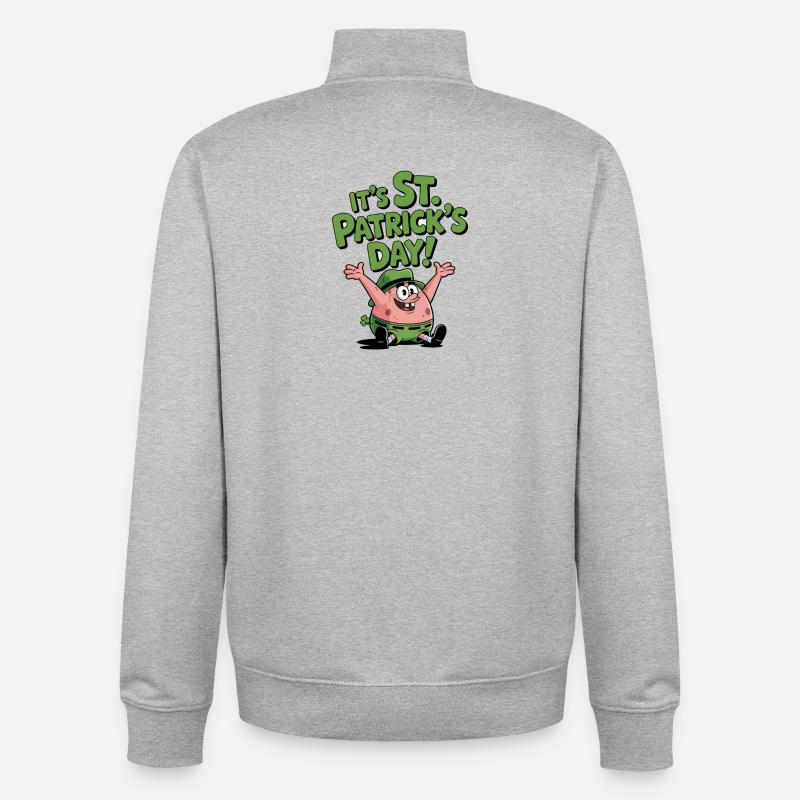 Potato Fun St Patrick's Day - Unisex Organic Zip Sweatshirt by Stanley/Stella - heather grey
