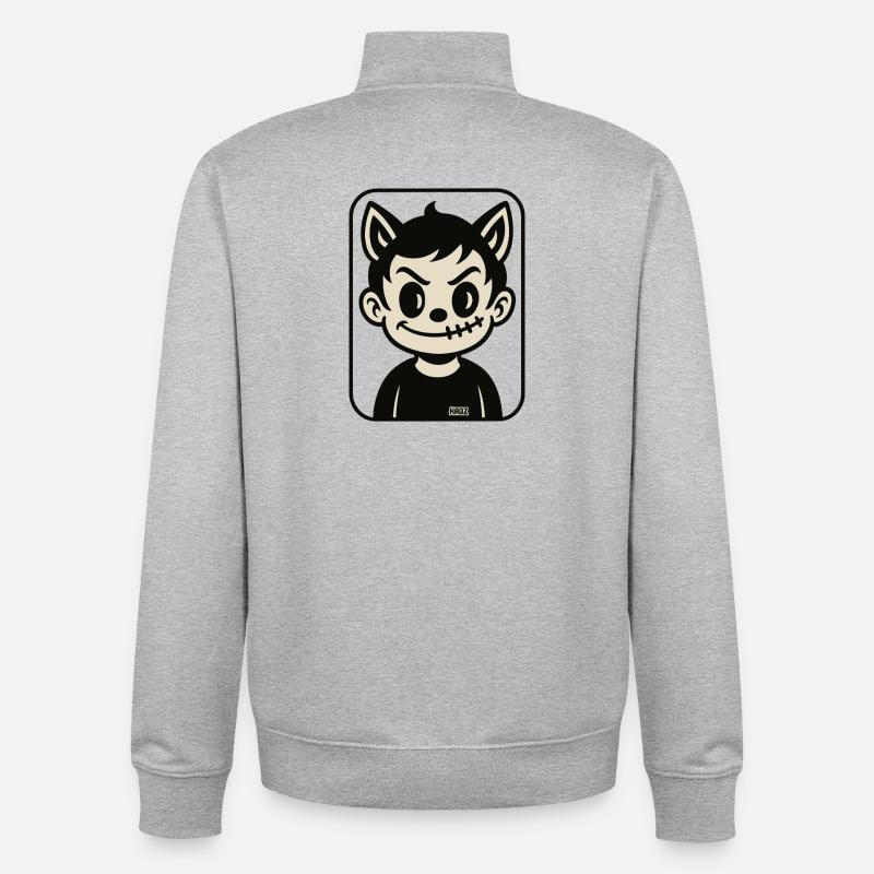 Stichwolf Maskottchen - Unisex Organic Zip Sweatshirt von Stanley/Stella - Grau meliert