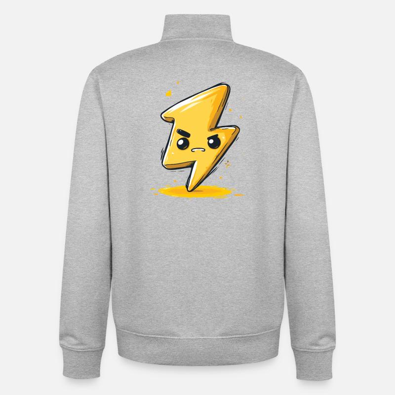 Kawaii Blitz-Pfeil Cartoon - Unisex Organic Zip Sweatshirt von Stanley/Stella - Grau meliert