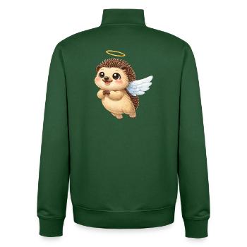 Süßer Igel Cartoon Engel mit Flügeln Freundlich  - Unisex Organic Zip Sweatshirt von Stanley/Stella - Flaschengrün - Hinten - AI Model Male 185 dark (185cm)