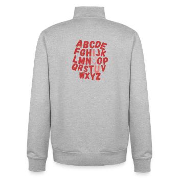 Colorful Alphabet Heart Print - Unisex Organic Zip Sweatshirt by Stanley/Stella - heather grey - Back - AI Model Male 185 light (185cm)