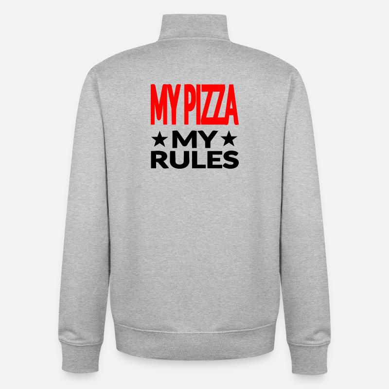 Pizza - Sweat zippé unisexe en coton bio Stanley/Stella - gris chiné