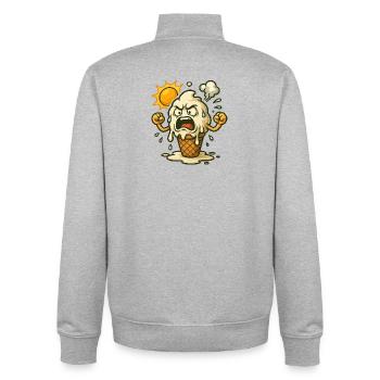 Quand la glace se décompose sous la chaleur - Sweat zippé unisexe en coton bio Stanley/Stella - gris chiné - Dos - AI Model Male 185 light (185cm)