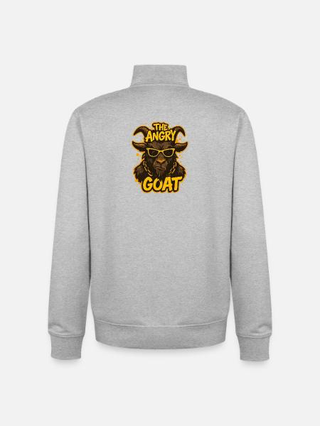 Die wütende Ziege - Unisex Organic Zip Sweatshirt von Stanley/Stella - Grau meliert