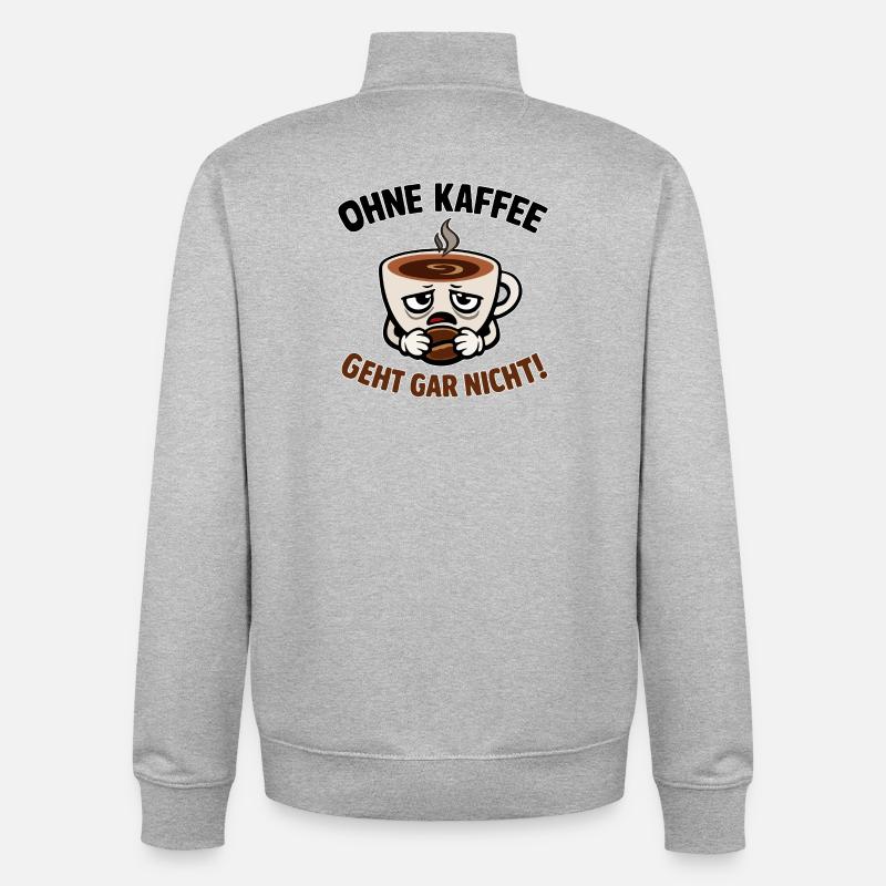 You can't do without coffee - Unisex Organic Zip Sweatshirt by Stanley/Stella - heather grey
