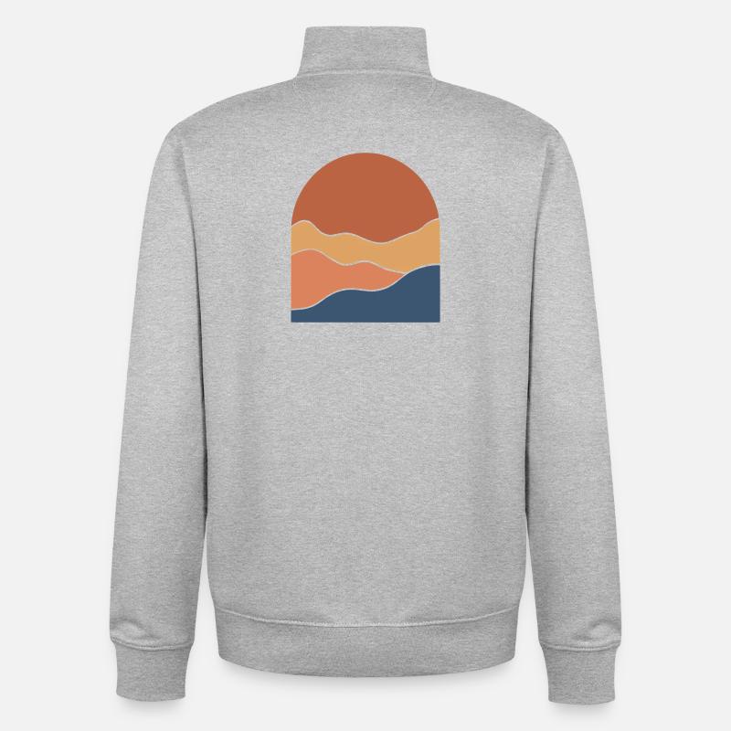 Couches de l’Horizon Chaud - Sweat zippé unisexe en coton bio Stanley/Stella - gris chiné