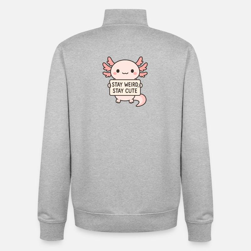 Restez étrange, restez mignon - Sweat zippé unisexe en coton bio Stanley/Stella - gris chiné