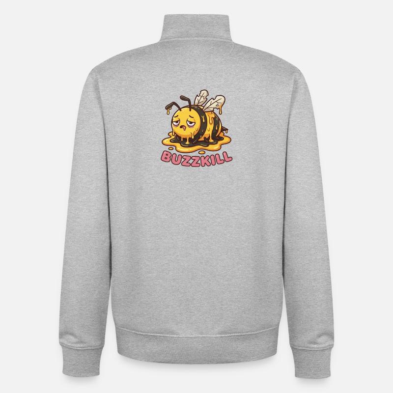 Don't Be A Buzzkiller – Lustiges Bienendesign - Unisex Organic Zip Sweatshirt von Stanley/Stella - Grau meliert