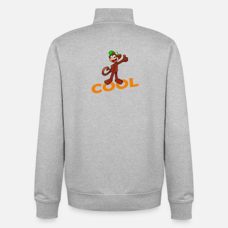COOL MONKEY - Unisex Organic Zip Sweatshirt von Stanley/Stella - Grau meliert