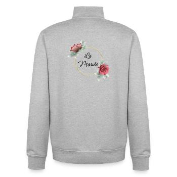 The Bride Bachelorette Party Wedding - Unisex Organic Zip Sweatshirt by Stanley/Stella - heather grey - Back - AI Model Male 185 light (185cm)