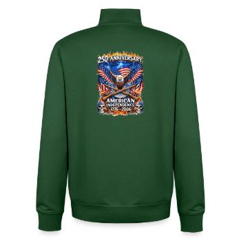 250th American Independence Eagle - Unisex Organic Zip Sweatshirt by Stanley/Stella - bottle green - Back - AI Model Male 185 dark (185cm)