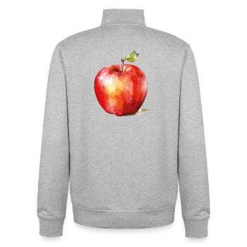 Watercolor Apple Fresh Shades - Unisex Organic Zip Sweatshirt by Stanley/Stella - heather grey - Back - AI Model Male 185 light (185cm)