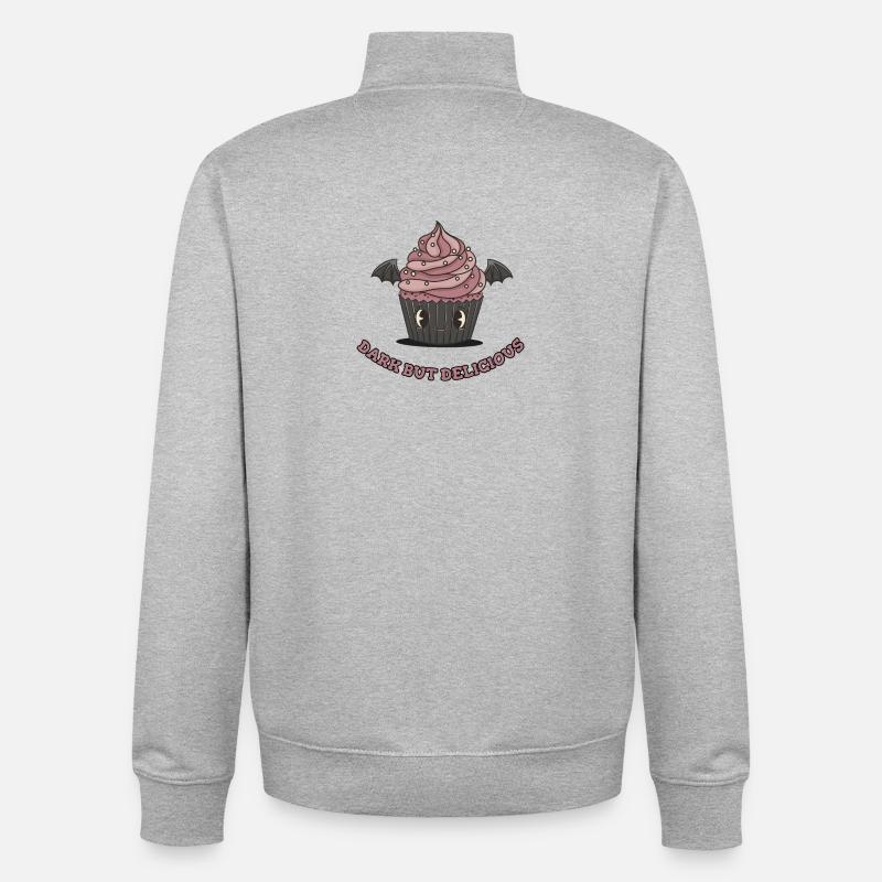 Mignon cupcake gothique - Sweat zippé unisexe en coton bio Stanley/Stella - gris chiné