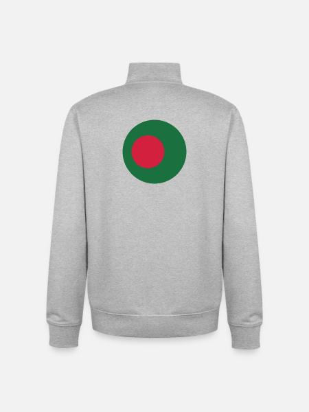 Round Bangladesh flag - Unisex Organic Zip Sweatshirt by Stanley/Stella - heather grey
