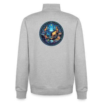 Équipe de jeu Neon Gaming Lanparty dans le logo Cyberspace Gamer - Sweat zippé unisexe en coton bio Stanley/Stella - gris chiné - Dos - AI Model Male 185 light (185cm)