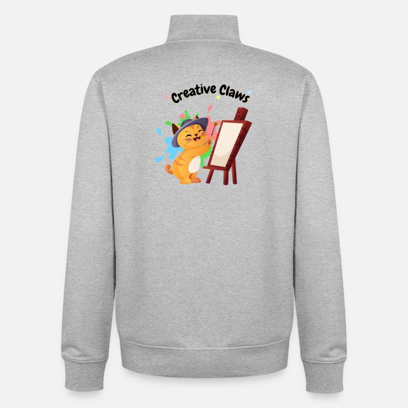 creative_claws - Unisex Organic Zip Sweatshirt von Stanley/Stella - Grau meliert