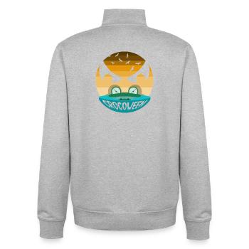 Safari Afrique Faune du Serengeti Crocodile d’Halloween - Sweat zippé unisexe en coton bio Stanley/Stella - gris chiné - Dos - AI Model Male 185 light (185cm)