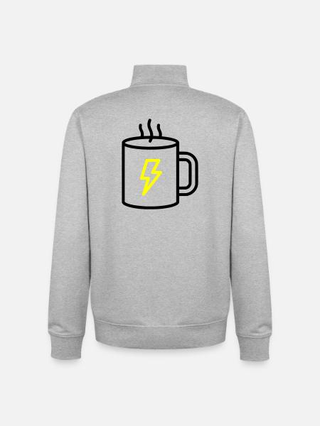 Coffee Mug Blitz Energy - Unisex Organic Zip Sweatshirt by Stanley/Stella - heather grey