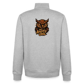 Die wütende Eule - Unisex Organic Zip Sweatshirt von Stanley/Stella - Grau meliert - Hinten - AI Model Male 185 light (185cm)