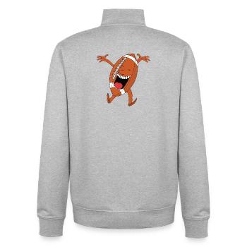 Laughing Football Mascot - Unisex Organic Zip Sweatshirt by Stanley/Stella - heather grey - Back - AI Model Male 185 light (185cm)