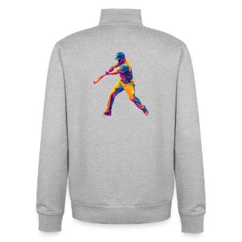Baseball - Unisex Organic Zip Sweatshirt von Stanley/Stella - Grau meliert - Hinten - AI Model Male 185 light (185cm)