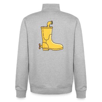 Submarine Rain Boots / Yellow Submarine Boots - Unisex Organic Zip Sweatshirt by Stanley/Stella - heather grey - Back - AI Model Male 185 light (185cm)