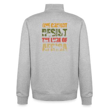 Safari Afrique Serengeti faune et savane animaux - Sweat zippé unisexe en coton bio Stanley/Stella - gris chiné - Dos - AI Model Male 185 light (185cm)