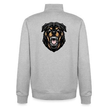 Rottweiler Alpha Guardian Dog Stärke - Unisex Organic Zip Sweatshirt von Stanley/Stella - Grau meliert - Hinten - AI Model Male 185 light (185cm)