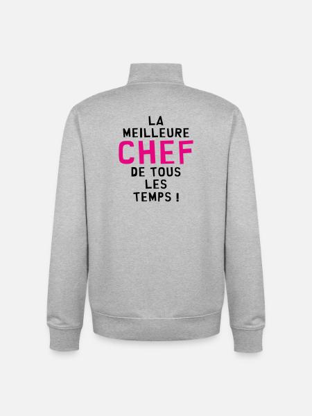 Best Chef of All Time - Unisex Organic Zip Sweatshirt by Stanley/Stella - heather grey
