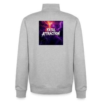 Electric Storm Fury - Unisex Organic Zip Sweatshirt by Stanley/Stella - heather grey - Back - AI Model Male 185 light (185cm)