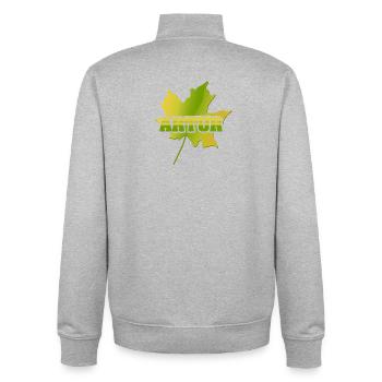 Artur feuille d’érable - Sweat zippé unisexe en coton bio Stanley/Stella - gris chiné - Dos - AI Model Male 185 light (185cm)